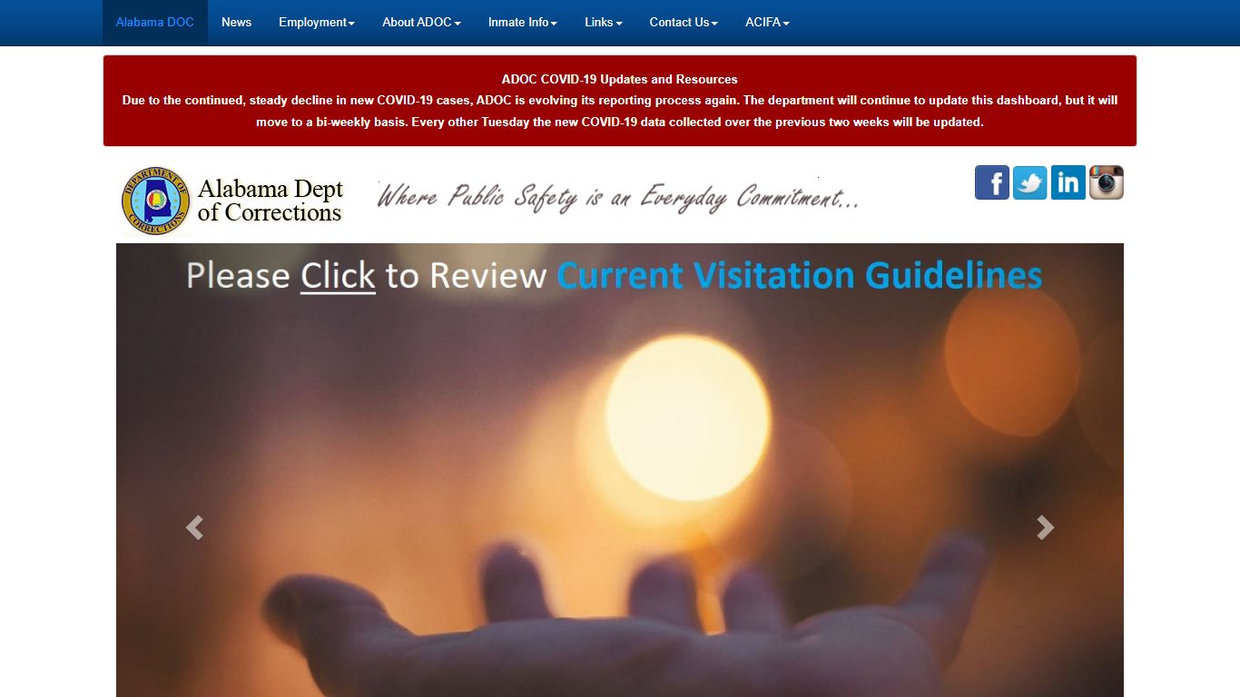 Home Page - Alabama Dept of Corrections - Alabama Department of Corrections